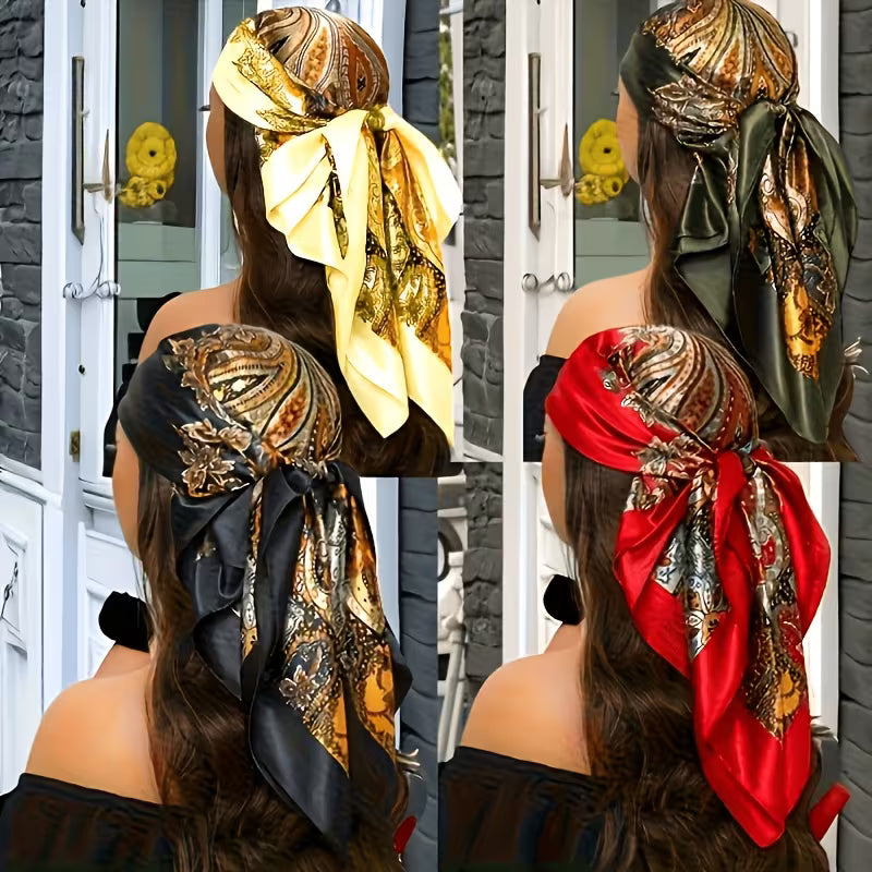 Pañuelo Cuadrado tendencia 'Aura Paisley' (90 × 90 cm)