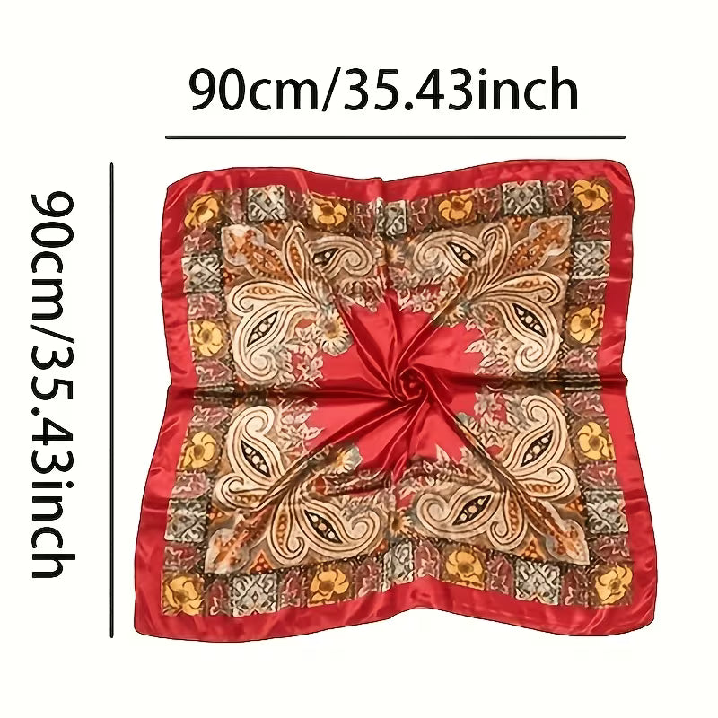 Pañuelo Cuadrado tendencia 'Aura Paisley' (90 × 90 cm)