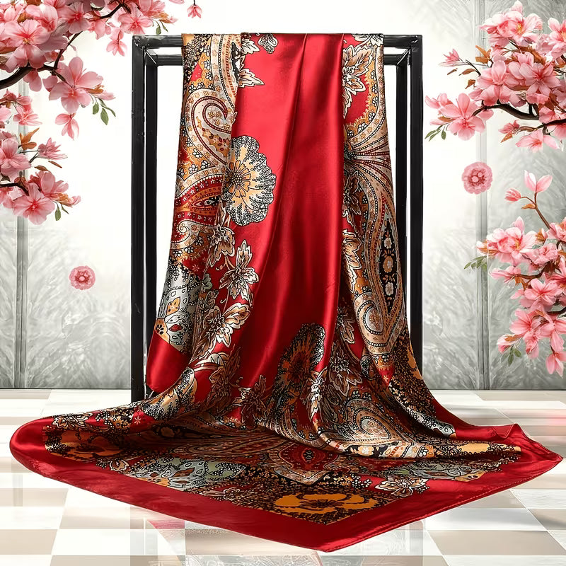 Pañuelo Cuadrado tendencia 'Aura Paisley' (90 × 90 cm)